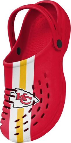 FOCO Kansas City Chiefs NFL Mens Team Stripe Clog with Strap - XL in Saudi Arabia