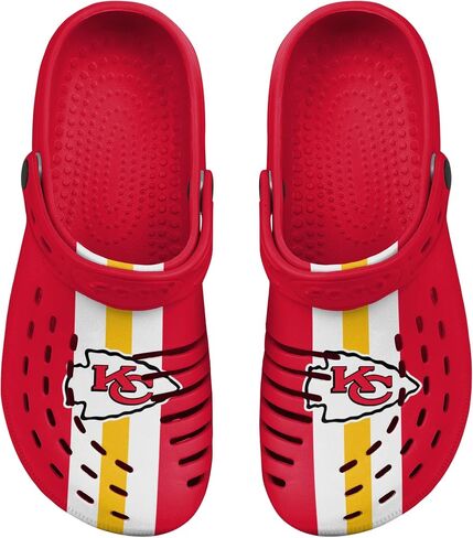 FOCO Kansas City Chiefs NFL Mens Team Stripe Clog with Strap - XL in Saudi Arabia