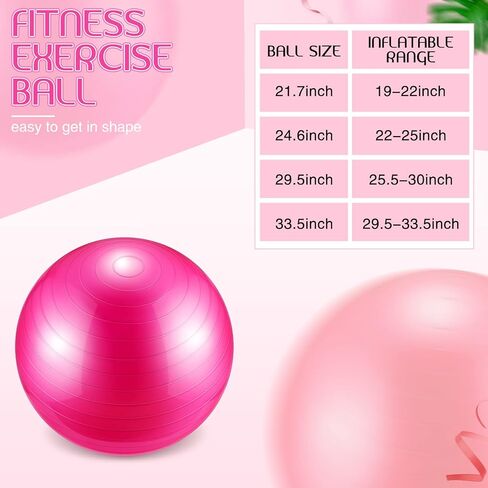 Junkin 12 Pcs Yoga Balls Bulk Large Exercise Ball 24.6 Inch Pilates Ball Exercise Equipment Heavy Duty Stability Ball Chair with Pump for Physical Balance Fitness Gym Stretching in Kuwait