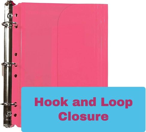 1InTheOffice Mini Binder Pockets 8.5 x 5.5, A5 Small Binder Envelopes, Side Loading, Assorted Colors, (5 Pack) in Saudi Arabia