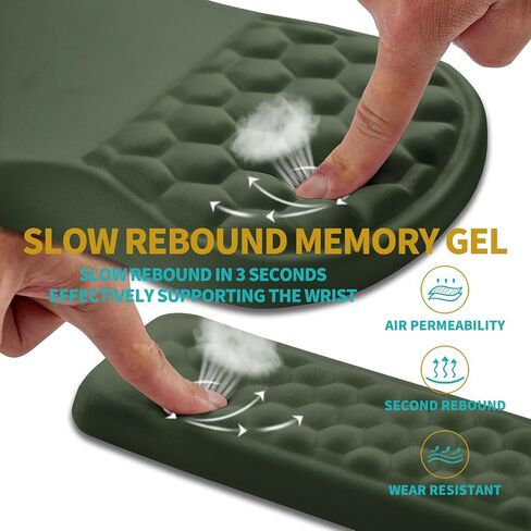 Hokafenle 2 in 1 Ergonomic Mouse Pad Wrist Support & Wrist Rest for Computer Keyboard Set, with Relieve Carpal Tunnel Pain Massage Bulge and Full Memory Gel Design (2In1 Set, Black) in Saudi Arabia