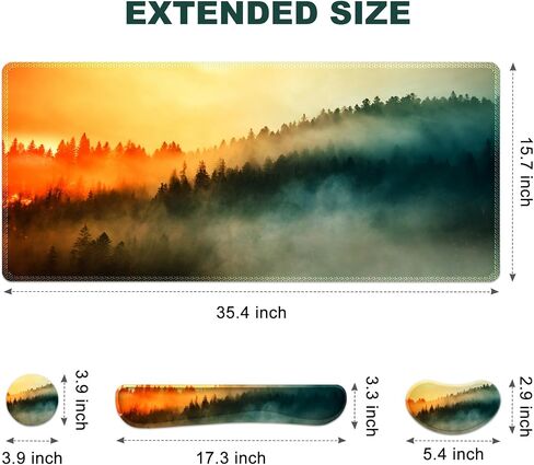 Large Mouse Pad and Keyboard Wrist Rest, Desk Pad for Keyboard and Mouse, Gaming Mousepad with Wrist Support, Non-Slip Desk Mat for Home Office, Black Butterfly Flower in Kuwait