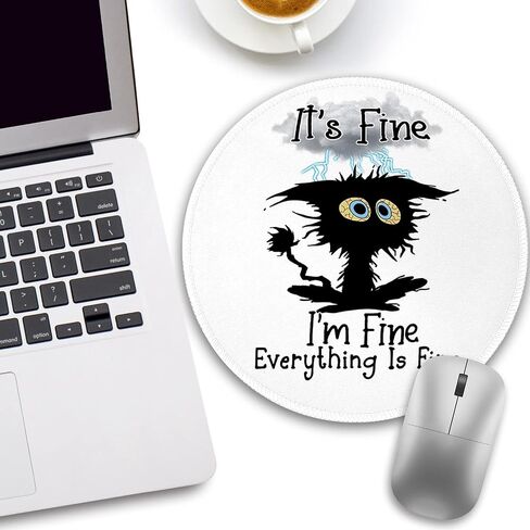 Funny Chicken Mouse Pad, Small Round Rooster Mouse Pads for Desk, Mini Travel Mousepad for Work Wireless Computer Laptop, Office Desk Accessories, 8.6 x 8.6 inch in Kuwait