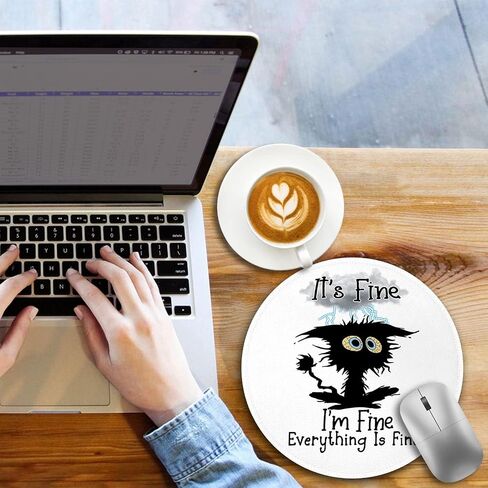 Funny Chicken Mouse Pad, Small Round Rooster Mouse Pads for Desk, Mini Travel Mousepad for Work Wireless Computer Laptop, Office Desk Accessories, 8.6 x 8.6 inch in Kuwait