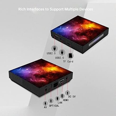 Android TV Box 4GB RAM 128GB ROM تمت ترقيته W2 Mali-G31 2.4G/5G Dual WiFi Bluetooth 4.2، مشغل الوسائط يدعم مقاطع الفيديو ثلاثية الأبعاد 4K UHD Android 12.0 USB 2.0 مع لوحة مفاتيح صغيرة بإضاءة خلفية لاسلكية in Kuwait