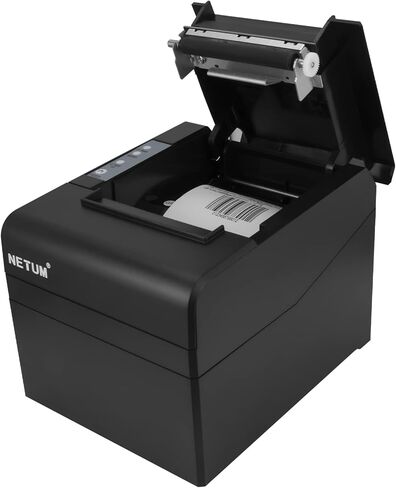 NETUM طابعة إيصالات حرارية 80 مم، طابعة واي فاي POS مع قاطع تلقائي، منفذ USB إيثرنت تسلسلي LAN يدعم درج النقود ESC/POS in Kuwait