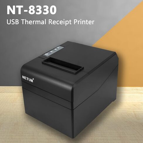 NETUM طابعة إيصالات حرارية 80 مم، طابعة واي فاي POS مع قاطع تلقائي، منفذ USB إيثرنت تسلسلي LAN يدعم درج النقود ESC/POS in Kuwait