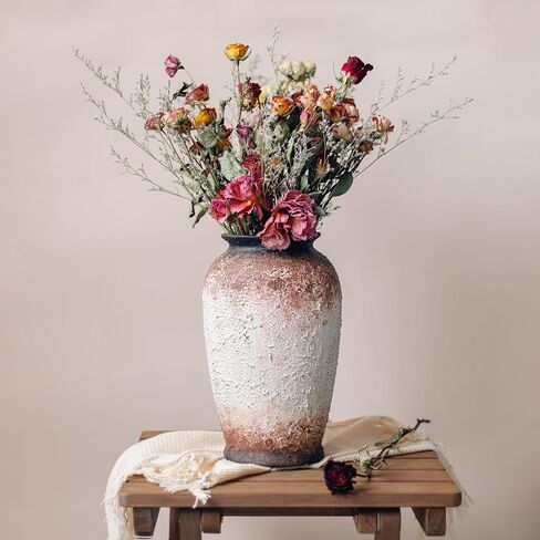 Rustic Farmhouse Vase,Vintage Vase Large Ceramic Flower Vase,Retro Vase Terracotta Vase for Home Decor,Tall Ceramic Vase Suitable for Living Room,Bedroom,Bookshelf,Mantel,Office,Dining Room Decoration in Saudi Arabia