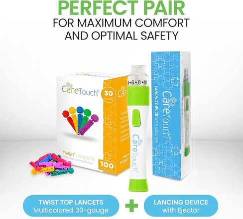 جهاز وخز مايكروليت مع كير تاتش 100 وخز علوي ملتوي متعدد الألوان 30 قياس in Kuwait