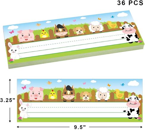 Farm Animal Name Plate Primary Students Back to School Desk Nameplates 36 Pack Classroom Decoration in Saudi Arabia