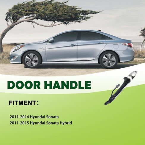 Exterior Door Handle Front Left Driver Side with Keyhole Smart Entry Keyless Compatible with 2011-2015 Hyundai Sonata Hybrid Replaces 82651-3S210 82652-3S010 in Kuwait