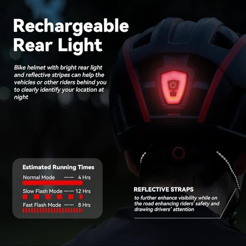 خوذة دراجة للبالغين من EASTINEAR مع خوذة دراجة مغناطيسية مع ضوء LED قابل لإعادة الشحن عبر USB للرجال والنساء خوذة ركوب الدراجات مع واقي شمس قابل للإزالة وحجم قابل للتعديل in Kuwait