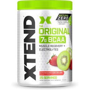 Xtend Natural Zero BCAA Powder Strawberry Kiwi Splash | خالية من المحليات الاصطناعية والنكهات والأصباغ الكيميائية | مشروب ما بعد التمرين مع الأحماض الأمينية | 7G BCAAS | 25 حصص