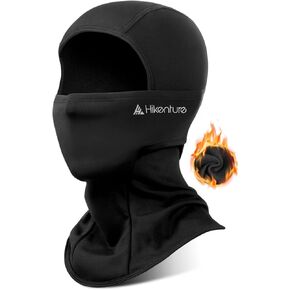 قناع الوجه الكامل للتجول في طقس بارد ، ووجه بالاكلافا للرجال أكثر دفئًا - قناع تزلج الصوف الشتوي ، الأسود