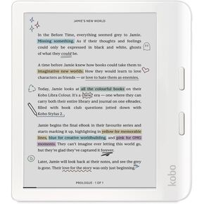 لون كوبو الميزان | القارئ الإلكتروني | شاشة عرض Kaleido™ 3 ملونة خالية من الوهج مقاس 7 بوصات | خيار الوضع الداكن | كتب صوتية | مقاومة للماء | أسود