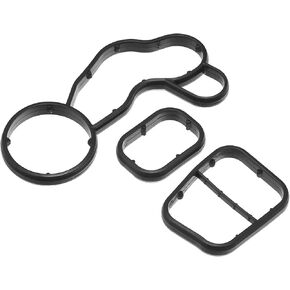 No.11428591460 Oil Cooler Gasket for Mini Cooper 2014-2017 / Inner Engine Oil Filter Adapter Gasket/Durable Rubber / 1Set Black