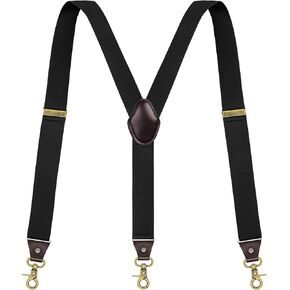 Suspenders for Men, Adjustable Suspenders Gold Clip with Elastic Straps Y-Back Construction Heavy Duty for Work