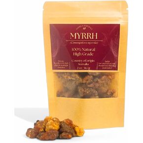 Myrrh Incense | 2oz (56.7g) | 100% Natural Myrrh for Incense | Wild-Harvested in Somalia | Commiphora myrrha | High Grade