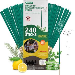 طارد البعوض في الهواء الطلق 240 PCS السترونيلا الطبيعي للطبخ البخور العصي عصي الطبع العضوي حاجز البعوض من أجل الفناء الخلفي فناء السفر في الداخل في الداخل