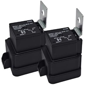 896H-1CH-D1SW-R1 Automotive Relay (Pack of 2), 12VDC 50A SPDT Power Relay with Weather Proof Cover and Steel Bracket