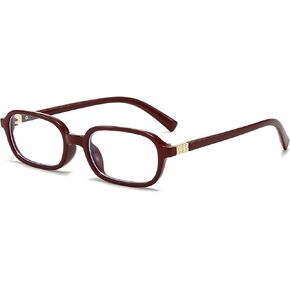 Retro Rectangle Glasses for Women Men Small Square Blue Light Blocking Glasses Vintage Eyeglasses