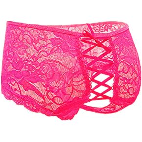 comeondear Lace Underwear Crotchless Panties for Women Plus Size Thongs Underwear Sexy Women's Cheeky Panties Boyshorts