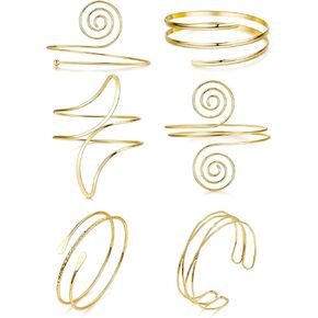 Revolia 6pcs Cuff Arm Arm Open Arm Band Bangle للنساء للنساء سوار الكفة القابل للتعديل