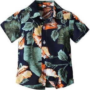 Toddler Boy Hawaiian Button Down Shirts 3T 4T 5T Kids Floral Short Sleeve Summer Beach Clothes