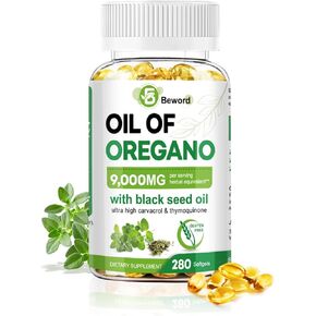 Oil of Oregano, 280 Softgel, 2-in-1 Oregano Supplement for Immune Health with High Carvacrol & Thymoquinone, Black Seed Oil | Plant Based, Non-GMO | Antioxidant & Immune Support (1 Pack)