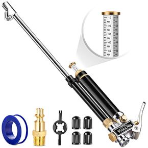 Heavy Duty Tire Inflator with Pressure Gauge, 16.5 Inch Extended Dual Head Air Chuck with Pressure Gauge, 10-120 PSI, Semi Truck Tire Pressure Gauge for Tuck Rv Car Air Compressor Accessories