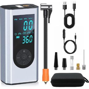 ضاغط الهواء المحمول في الإطارات- BGTEC 150 PSI Cordless Care Air Pump مع مقياس بطارية وبطارية 20000 مللي أمبير ، ومضخة إطارات محمولة DC 12V للسيارة ، والدراجة ، وإطارات الدراجات النارية ، والكرات