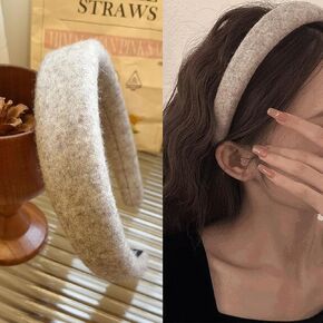 Beige مبطنة لرؤساء الصلبة مخملية منتفخة منتفخ ناعمة السقوط السقوط مكتنزة واسعة العومية العرومية عريض لا يوجد فرق أسنان أطواق الأطواق الرئيسية أدوات التصميم باريت أدوات للنساء للنساء