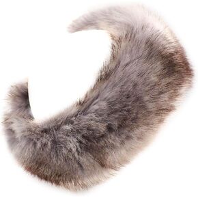 surell - Faux Fox Fur Headband Scarf - Two-in-One Winter Ear Warmer and Neckwear
