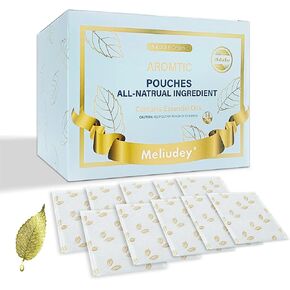 14 حزم كل من Lemongrass & Peppermint Sachets للأدراج والخزائن ، كيس العطور المنزلية ، ردع دائم ، أكياس معطرة مع إشارة مراقبة أوراق ذهبية للحبيب