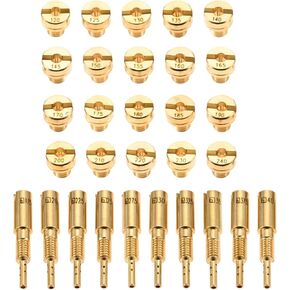 Gohantee 30Pcs Carburetor Main Jet and Pilot Slow Jet Kit, Including 20Pcs Main Jet and 10Pcs Slow Pilot Jet, Replacement for Mikuni Carburetor Large Round N100.604 & VM28/486, Compatible with Suzuki