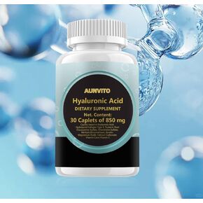 2025 New Hyaluronic Acid 30 Caplets Supplements, 850mg Hyaluronic Acid - Advanced Joint Support with Hydrolyzed Collagen, Turmeric, Glu-cosamine, MSM, Vitamin C – 30 Caplets(1 Pack)