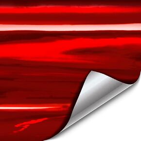 VViViD Holographic Chrome Red Vinyl Wrap DIY Air-Release Adhesive Film 1ft x 5ft
