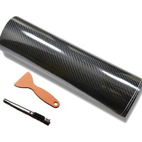 DIYAH 6D High Gloss Black Carbon Carbon Finyl 12 "x 60" / 1 ft × 5 ft bubble free air air car car film automotive diy with with tools hand