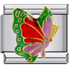 9mm Charm for Italian Charm Bracelet, Stainless Steel DIY Jewelry Chain Links,Butterfly