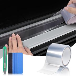 Lypumso Clear Vinyl Wrap Tape ، واقي عتبة حافة باب السيارة العالمي ، فيلم حماية للطلاء الشفافة لمعظم سيارات مقبض المرآة الخلفية لدرج نافذة الوفير (4INCH × 30 قدمًا)