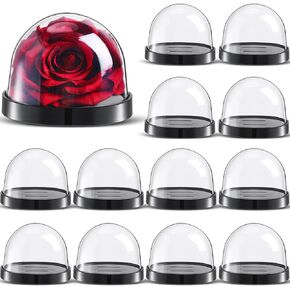 12 Pieces Plastic Dome Display Case Display Cloche Dome Cloche Bell Jar with Base Clear Cloche Dome Decoration Case for Collectibles Rose Office Home Tabletop Centerpiece Decoration (Large) in Saudi Arabia