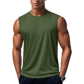 MAGCOMSEN Men's UPF 50+ Tank Top Workout Sleeveless Muscle Shirts Lightweight Casual Cooling Sleeveless Shirt for Gym Beach in Kuwait