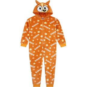 Bluey Oneie | Bingo Onesie مع الأذنين ثلاثية الأبعاد للأطفال | بيجامات الصوف للأولاد