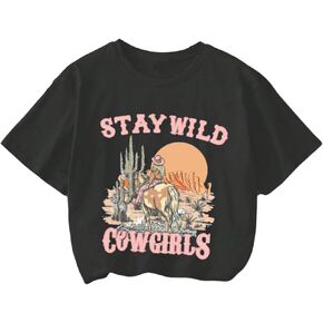 Girl's Graphic Tees Short Sleeve Bow Print Tee Tops Crew Neck Drop Shoulder Casual Summer T Shirts
