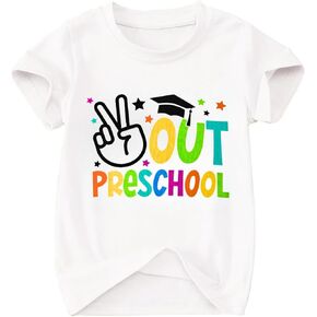 Out Kindergarten Shirts for Kid Girls Boys Kindergarten Kindergarten Graduation 2025 T Shirt Last Day of Kindergarten Tee Top