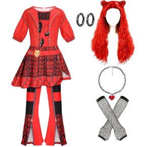 3-11 سنة من ردود الفتيات Red Girls Cosplay مجموعات مع ، لعب الأدوار ملابس عيد ميلاد عيد الميلاد