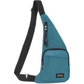 Seoky Rop Slim Sling Bag Small Ultra Thin Water Resistance Crossbody Chest Shoulder Backpack Personal Pocket Bag Dark Grey