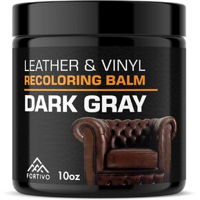 FORTIVO Leather Recoloring Balm, Color Restorer for Couches and Car Seats, Leather Scratch Remover and Dye, 10 oz