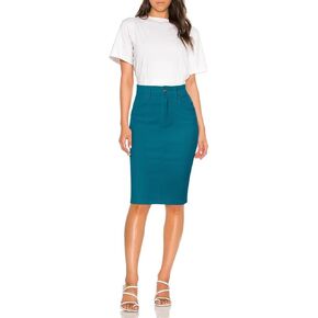 Hybrid & Company Women's Super Comfy Ultra Stretch Skirt Knee Length with Pockets
