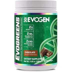 Evogen Evogreens - Super Greens Powder | Promotes Recovery, Wellness & Immune Health | Greens Superfood Powder with Spirulina, Probiotics, Pomanox Pomegranate Extract | Fruit Punch | 30 Servings